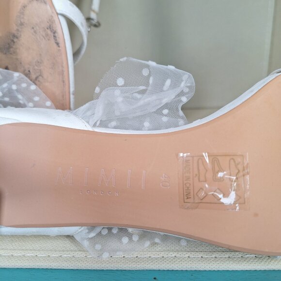 Mimii London Womens Shoe White Heels Size 9 - Picture 5 of 5